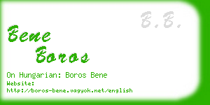 bene boros business card